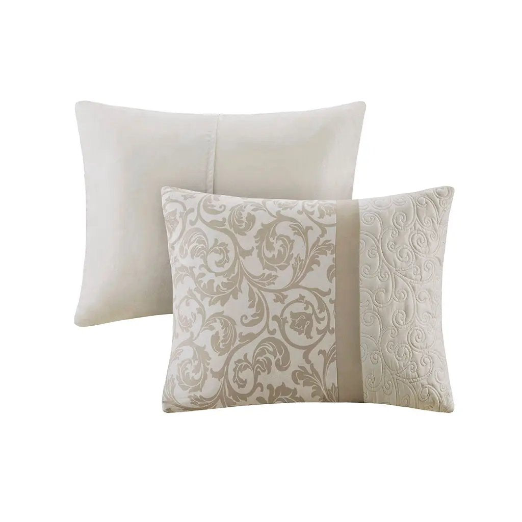 Embroidered 8 Piece Comforter Set Neutral King by HouseOfZazla