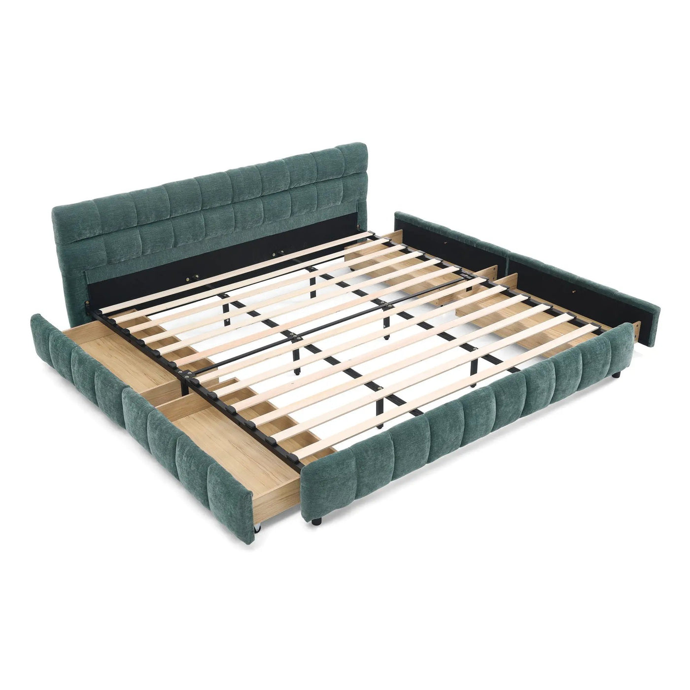 Modern Platform Bed Frame With Thick Fabric by HouseOfZazla