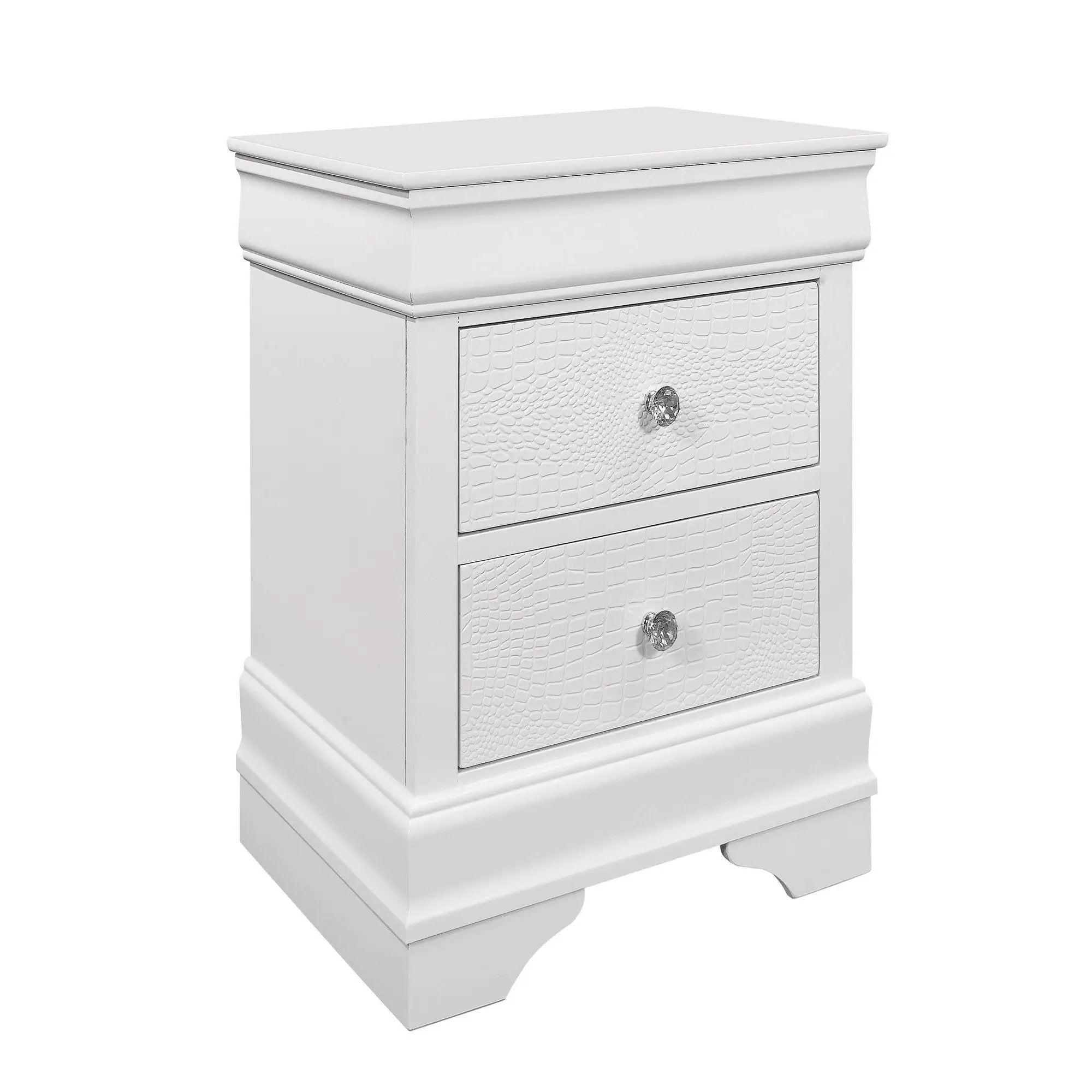 Shaker - Crocodile Metallic Nightstand by Unique Piece Furniture
