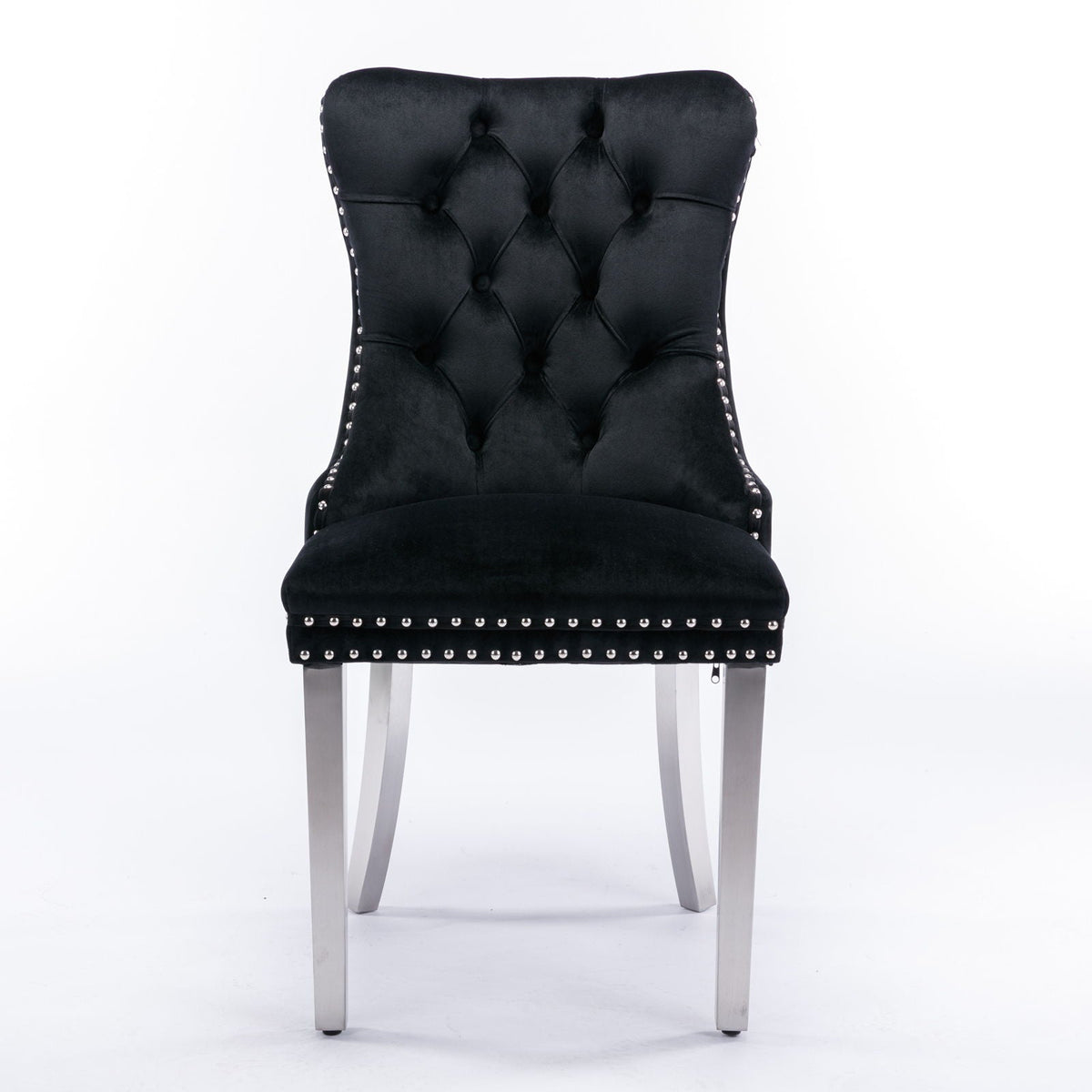 Contemporary Upholstered Dining Chair Set with Nailhead Trim - Multiple Colors, photo 13 of 24