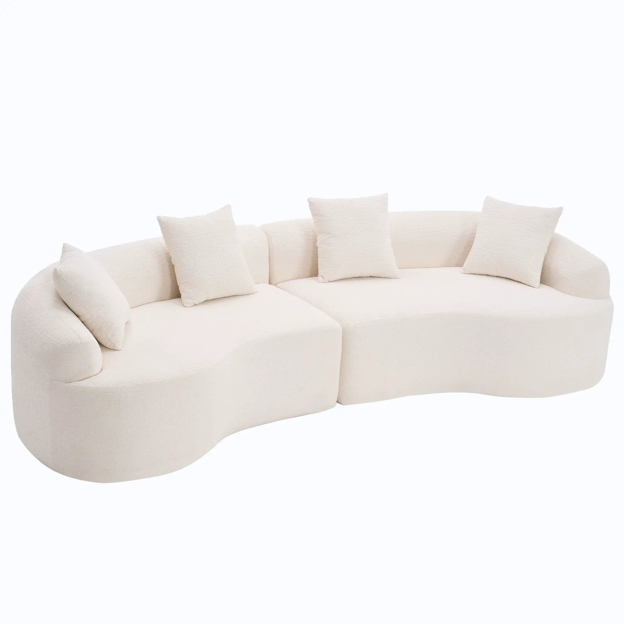 4 Seater Sofa With Fabric, 30D, 60 Hardness Full Sponge, 4 Pillow For Living Room, Home Furniture Sleeper Sectional Sofa For Apartment by Unique Piece Furniture