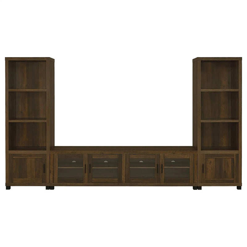 Sachin 3-piece 79-inch TV Entertainment Center Dark Pine by Unique Piece Furniture