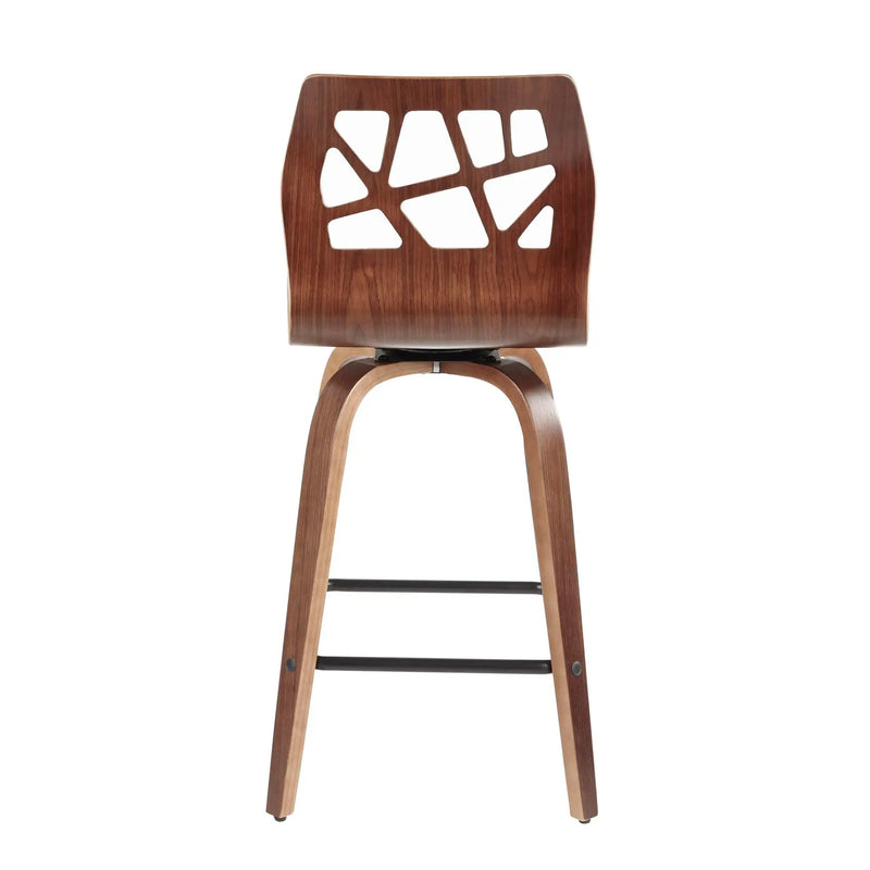 Folia - Mid Century Modern Fixed Height Counter Stool With Swivel (Set of 2) by HouseOfZazla