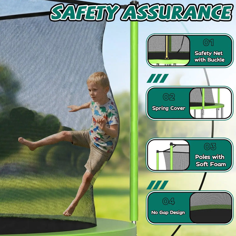14FT Sports Fitness Trampoline with Enclosure Net by HouseOfZazla
