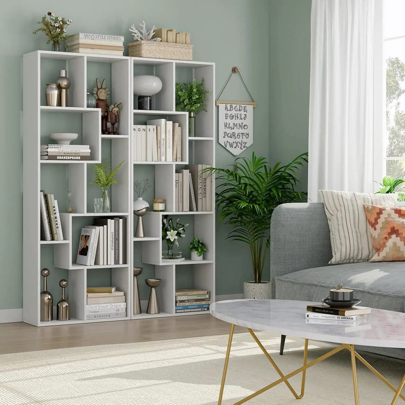 Asymmetrical Display Shelf & Bookcase, 5 Tier by Unique Piece Furniture