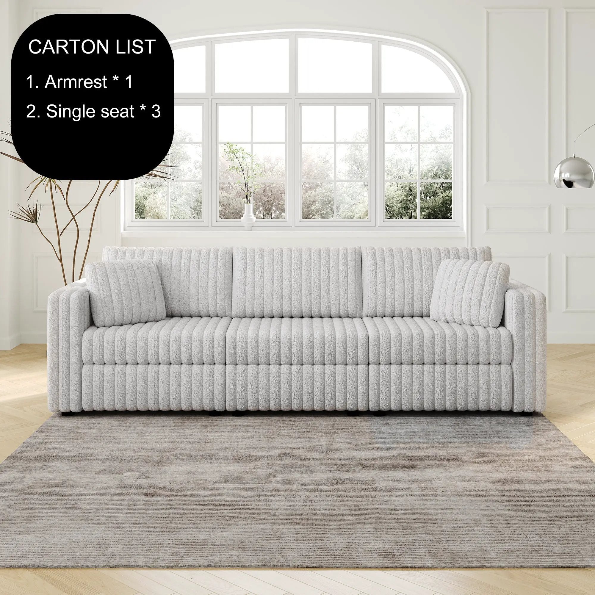 106.3" Soft Modular 3-Person Sofa by HouseOfZazla