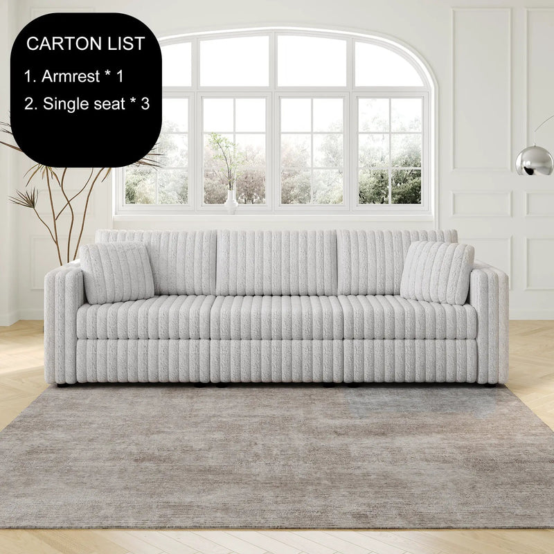 106.3" Soft Modular 3-Person Sofa by HouseOfZazla