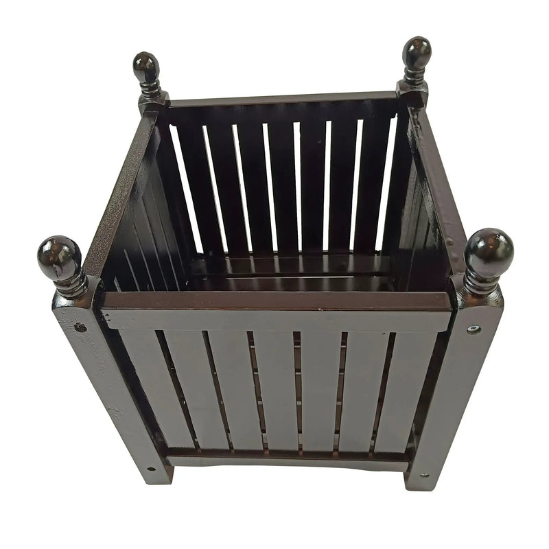 Outdoor Square Flower And Herb Pot For Garden, Porch And Patio Outside Plant And Vegetable Container, Planter - Black by Unique Piece Furniture