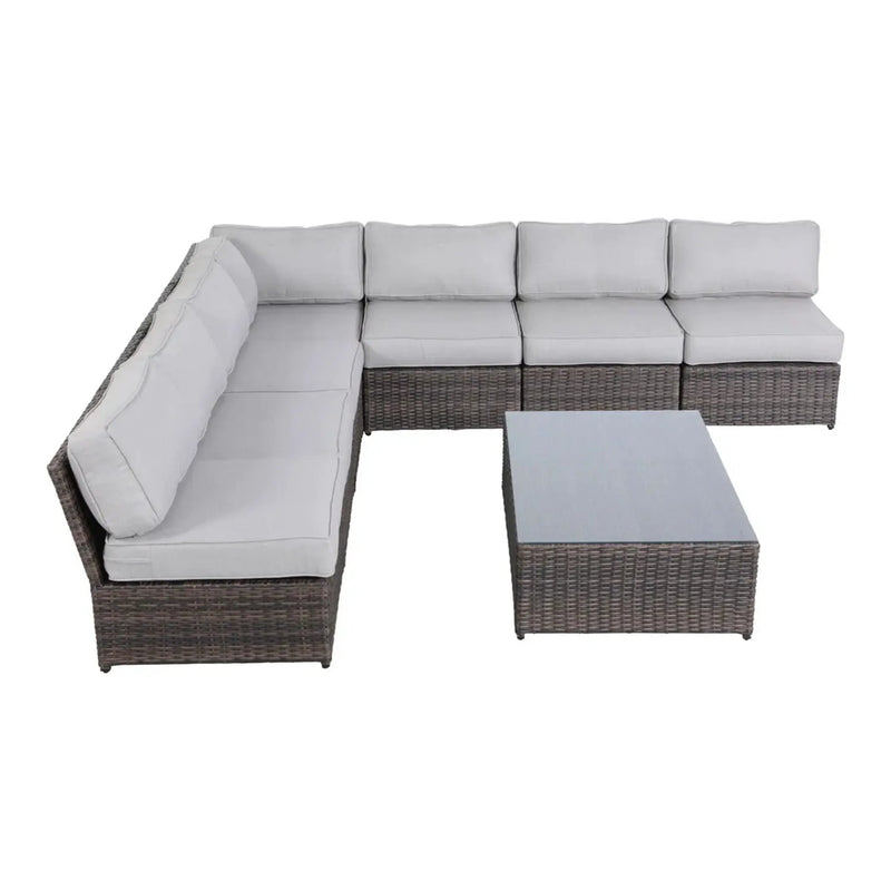 Comfortable Modern Patio Rattan Sectional Set With Cushions by Unique Piece Furniture