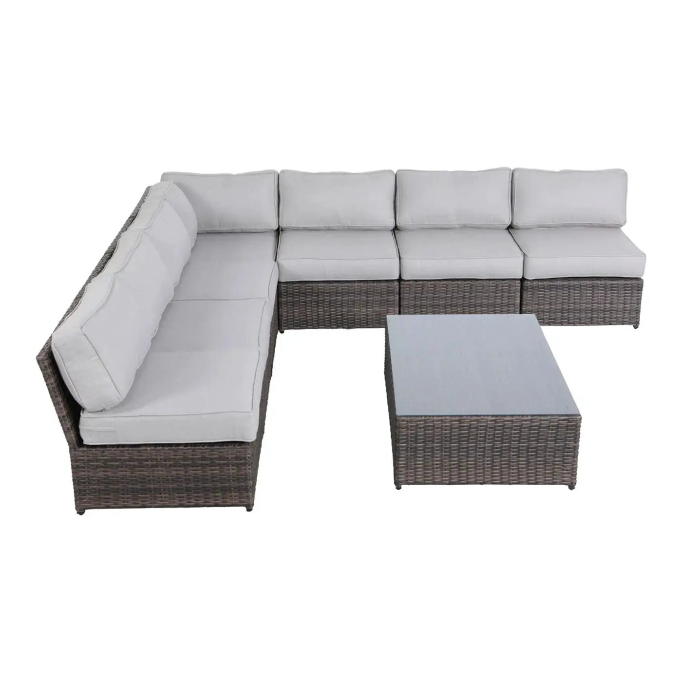 Comfortable Modern Patio Rattan Sectional Set With Cushions by HouseOfZazla