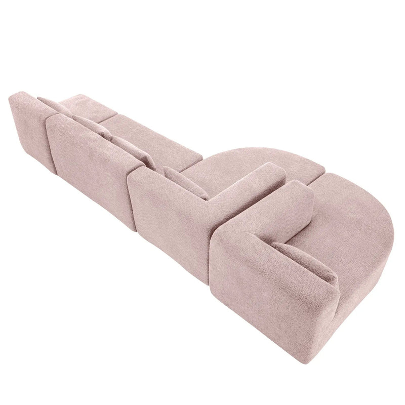 Upholstered Sofa Free Combined Sofa Couch With 2 Chaise Lounge And Five Back Pillows For Living Room by HouseOfZazla