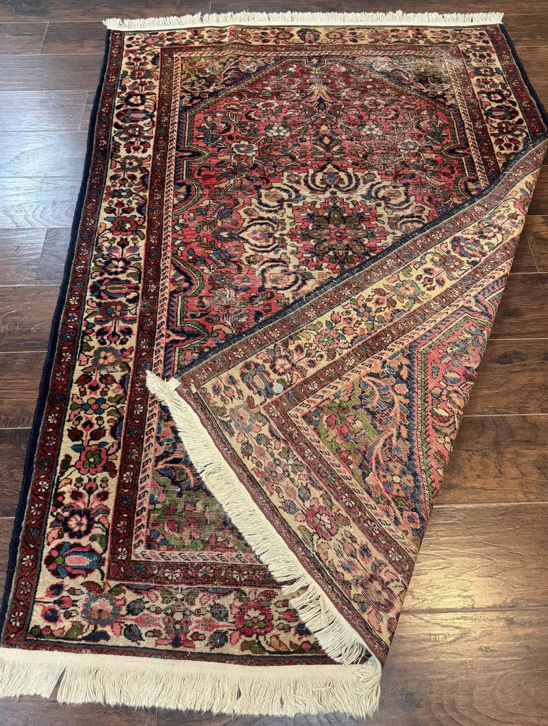 Antique Persian Malayer Rug 4'7" x 6'6" – 1920s Tribal Red Wool Carpet by Jewel Rugs