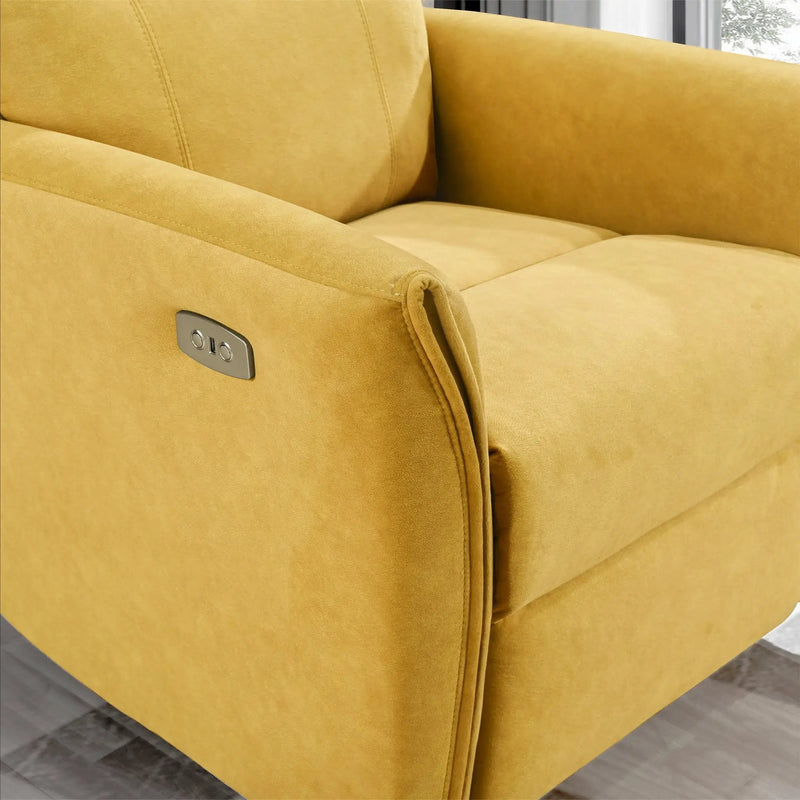 Suede Recliner Chair - Dark Yellow by Unique Piece Furniture