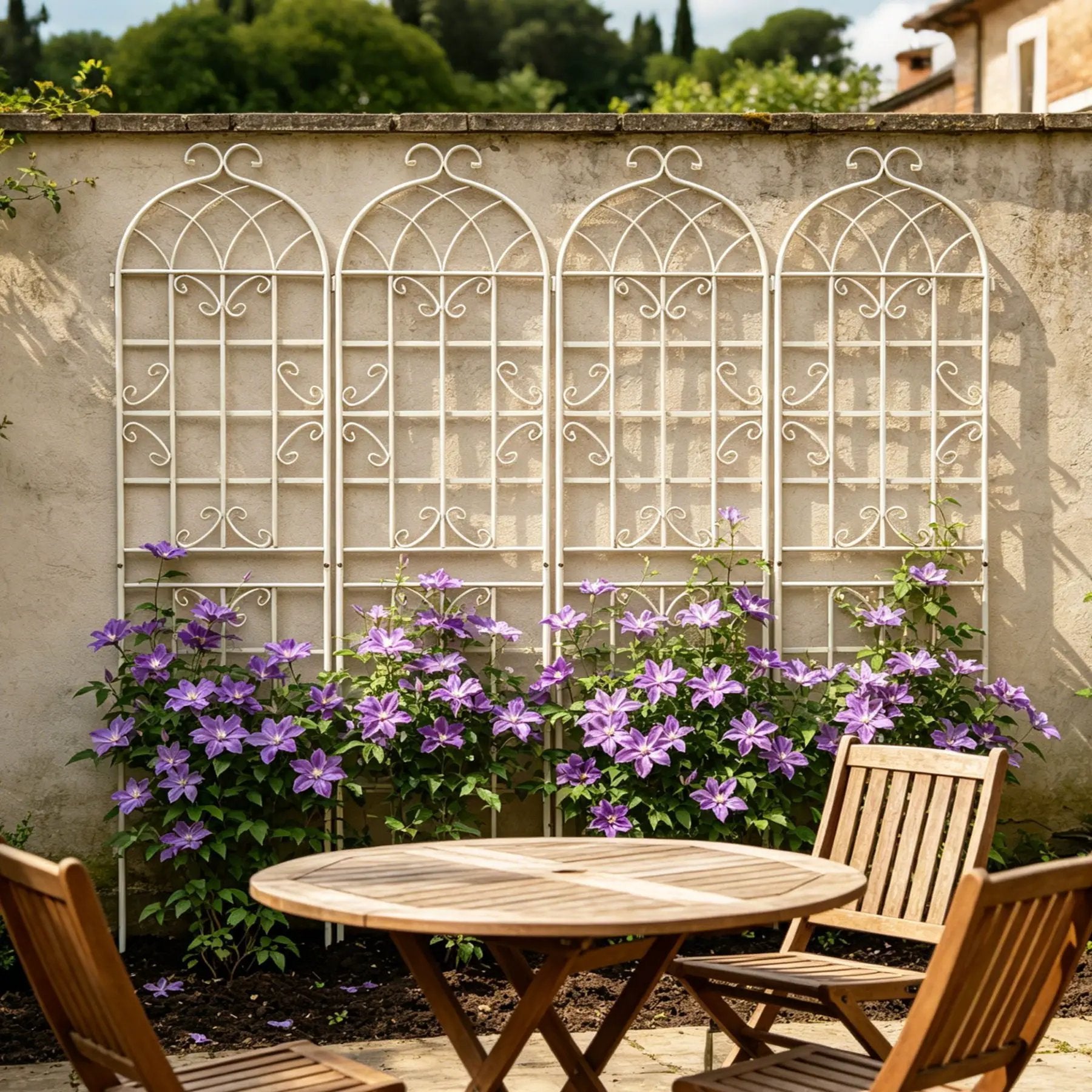 Metal Garden Rustproof Trellis For Climbing Plants Outdoor Flower Support by Unique Piece Furniture