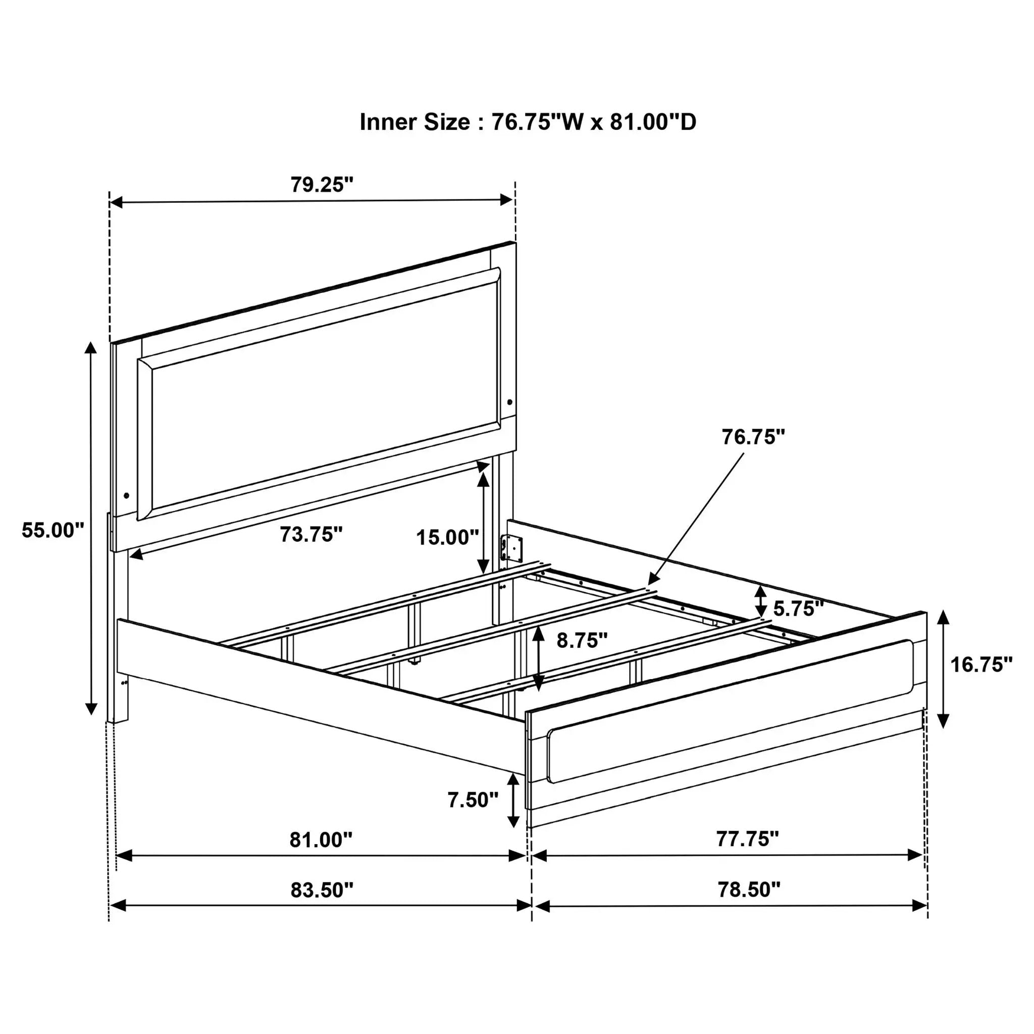 Caraway Wood Eastern King LED Panel Bed White by Unique Piece Furniture