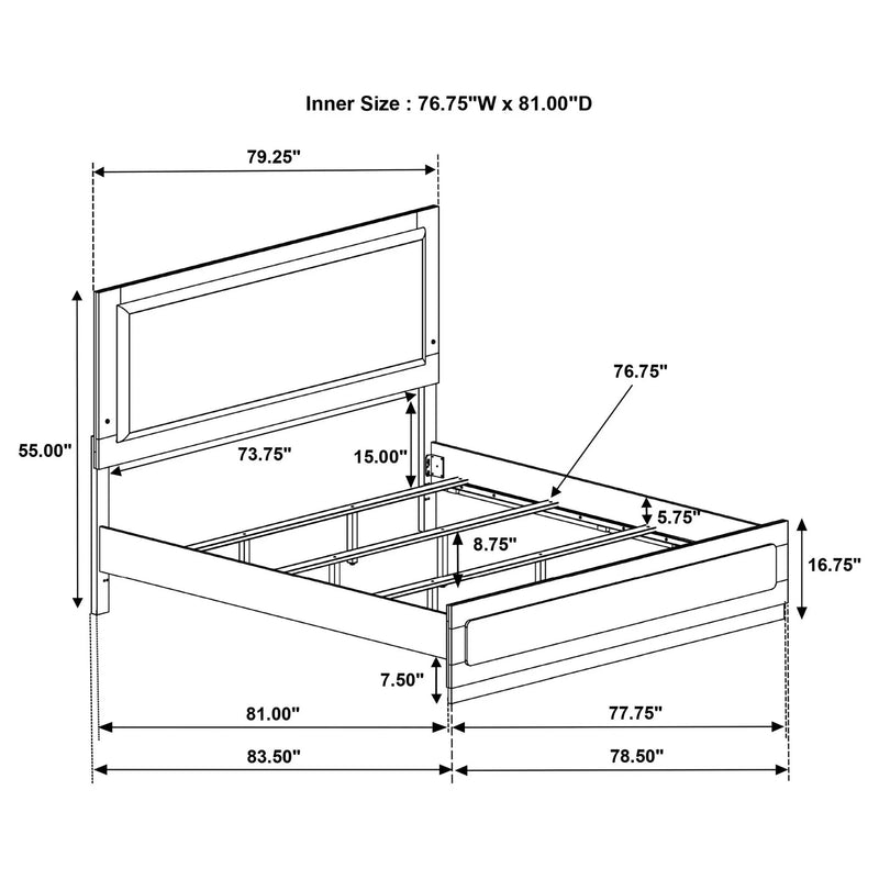 Caraway Wood Eastern King LED Panel Bed White by Unique Piece Furniture