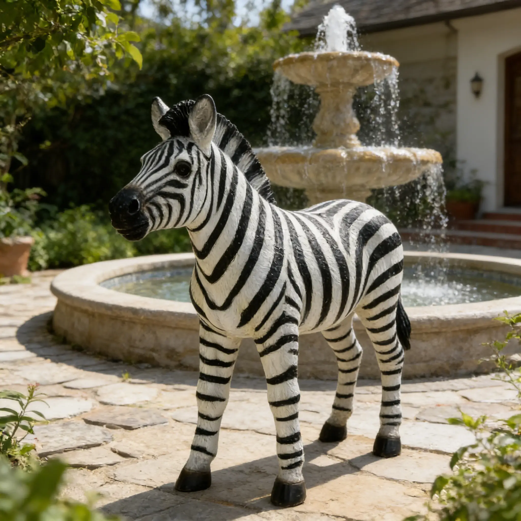 18.31" H x 19.49" L Simulated Zebra Garden Statue by HouseOfZazla