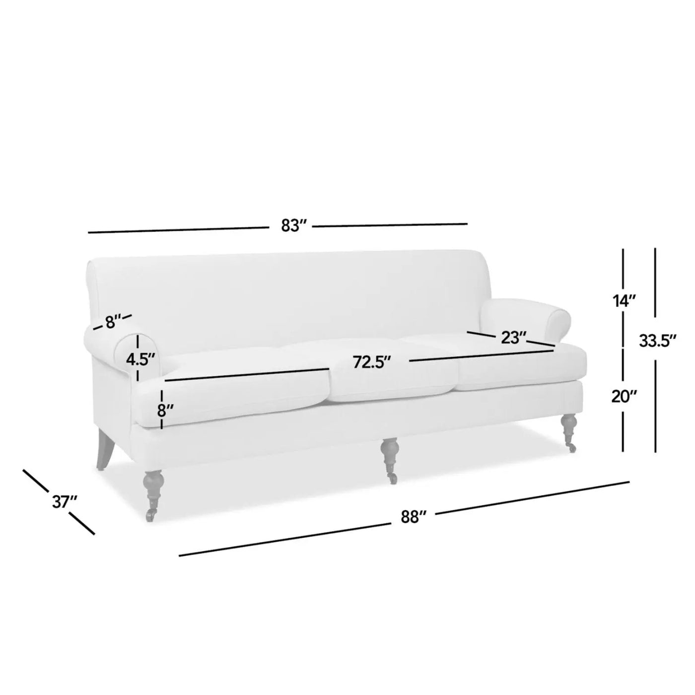 Alana Lawson - Modern Three Cushion Tightback Sofa by HouseOfZazla