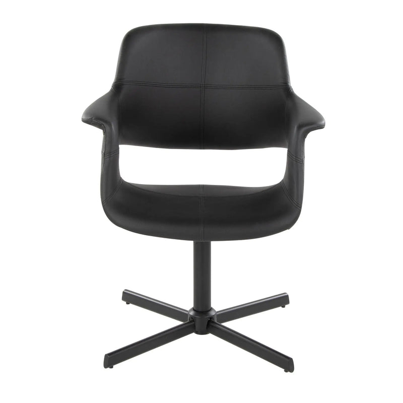 Vintage Flair - Mid-Century Modern Swivel Chair With X - Pedestal - Black by Unique Piece Furniture