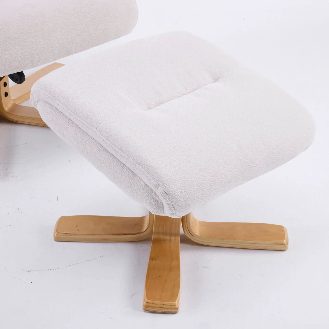 Upholstered Heated Massage 360° Swivel Accent Chair With Ottoman by HouseOfZazla