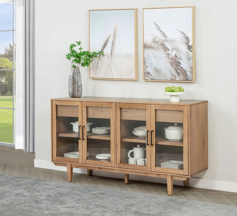 Middleton 4-door Sideboard Server with Dual Drawers Natural by Unique Piece Furniture
