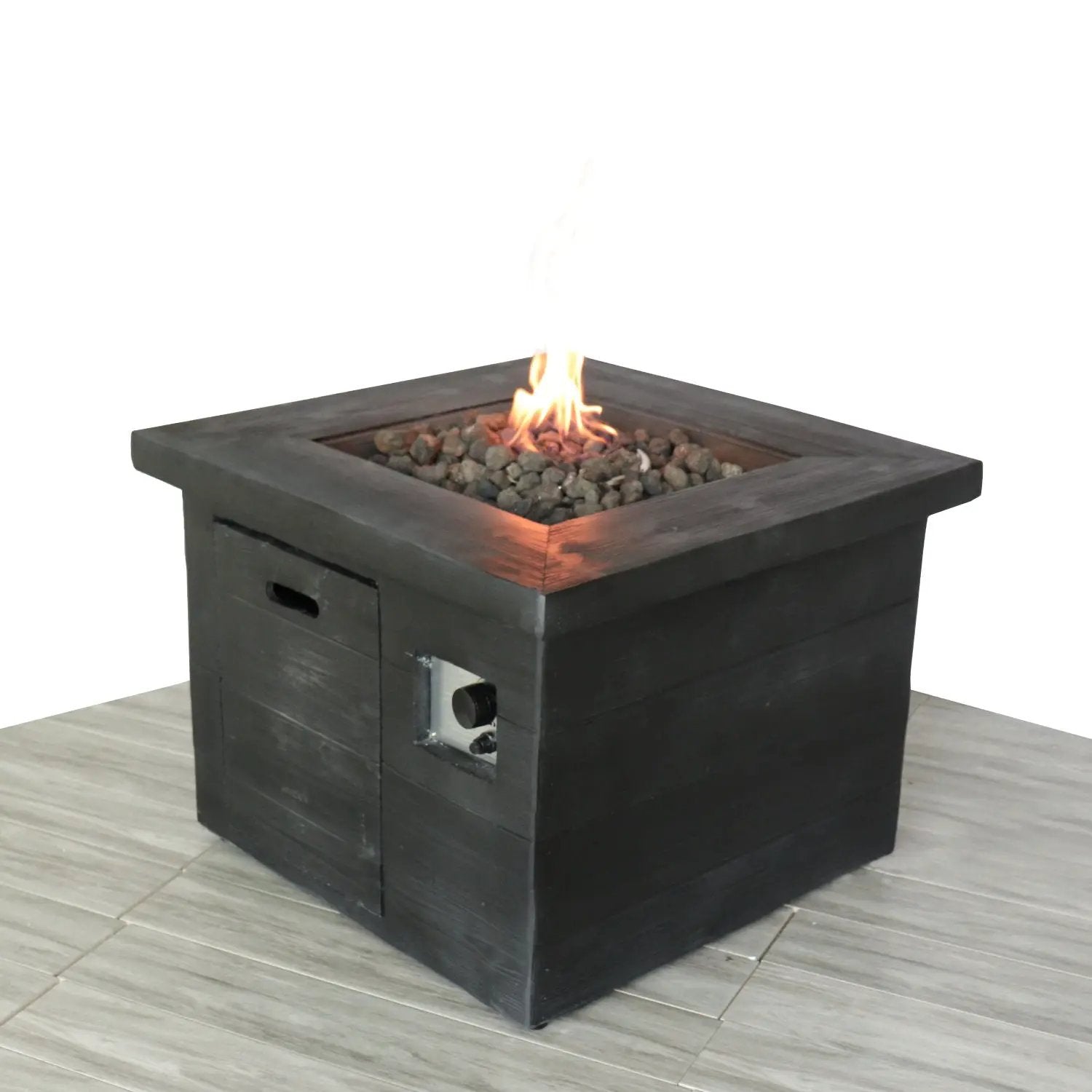 Fiber Reinforced Propane / Natural Gas Fire Pit Table - Charcoal by HouseOfZazla