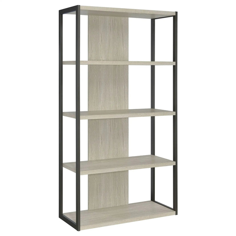Loomis 72-inch 4-shelf Bookshelf Whitewashed Grey by Unique Piece Furniture