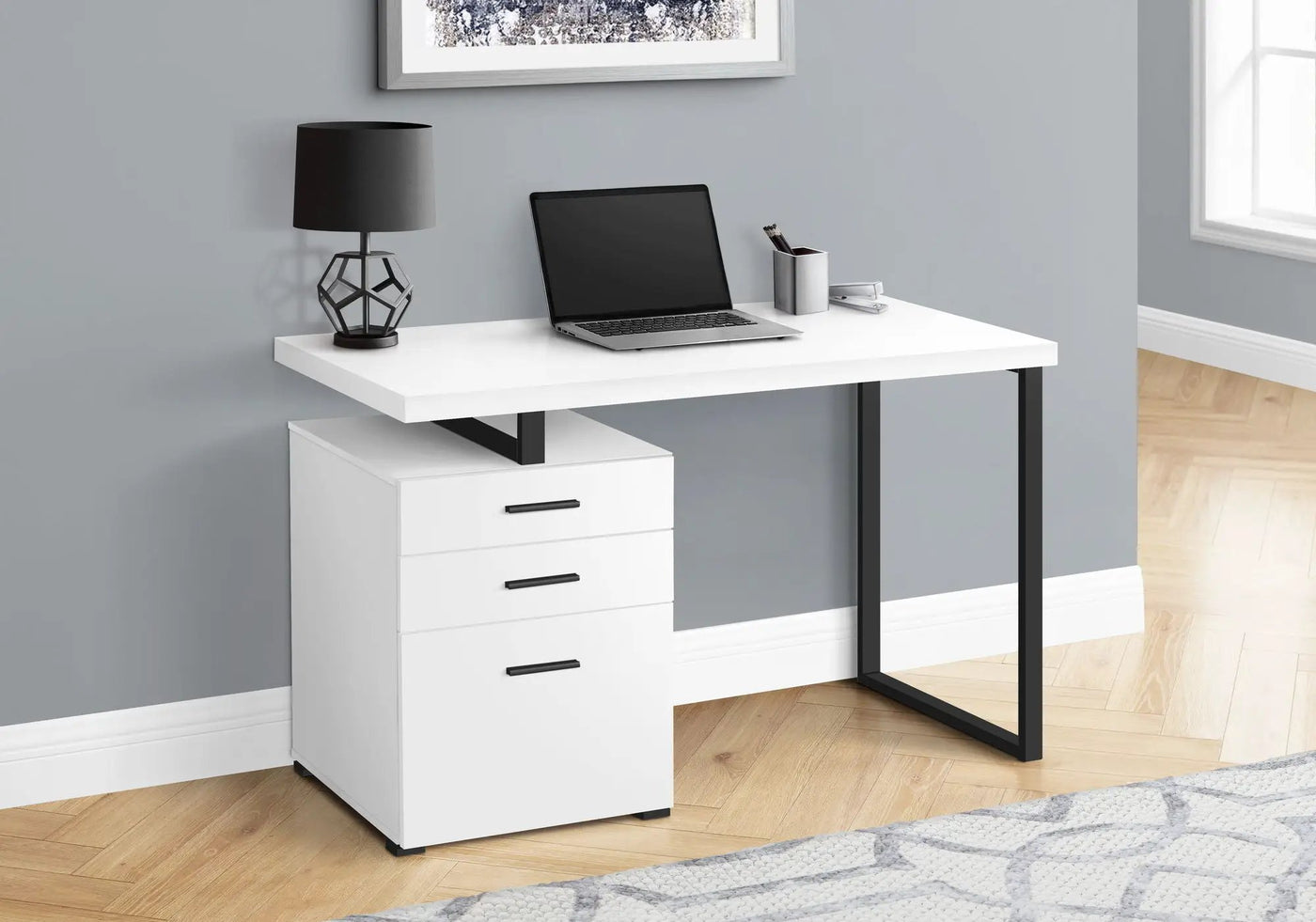 Computer Desk For Home Office, Left or Right Setup with Storage Drawers by HouseOfZazla