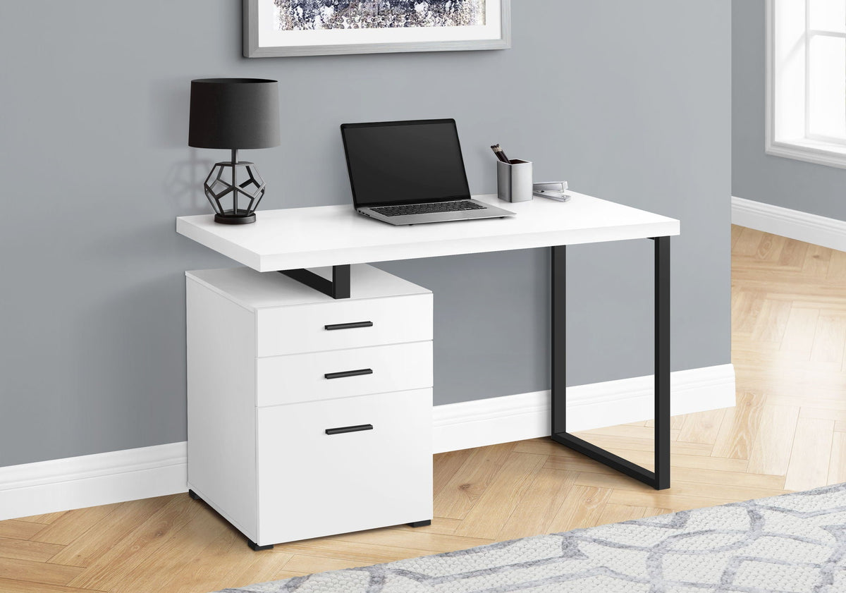 Reversible Computer Desk with Storage Drawers - Multiple Colors, photo 12 of 28