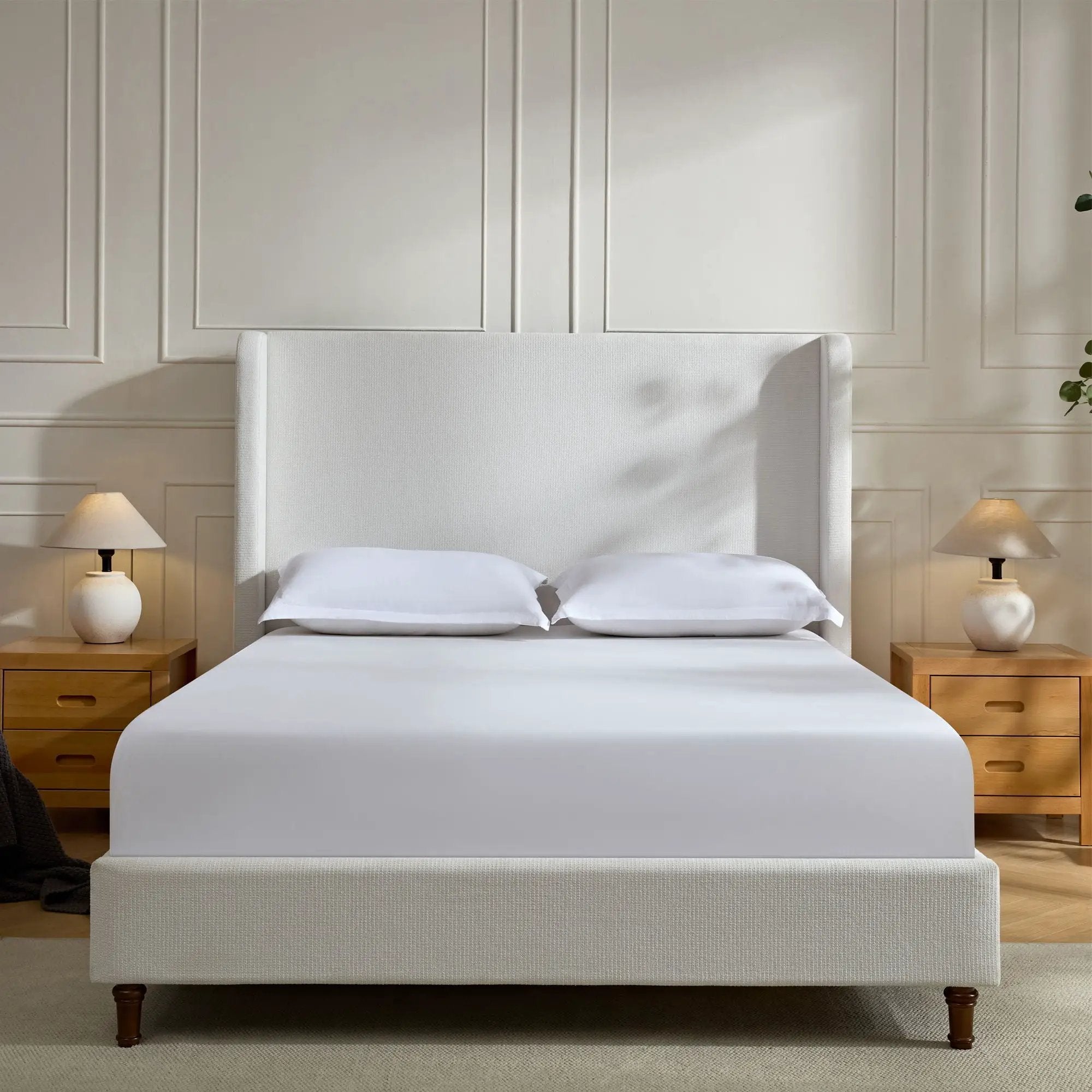 Harper - Tall Headboard Upholstered Bed / High Headboard / Elegant Simplicity / No Box Spring Needed by Unique Piece Furniture