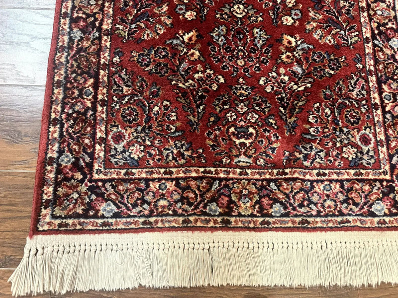 Karastan Rug 3x5 Red Sarouk #785, Karastan Wool Pile Rug, Original 700 Series, Discontinued Vintage Karastan Carpet by Jewel Rugs