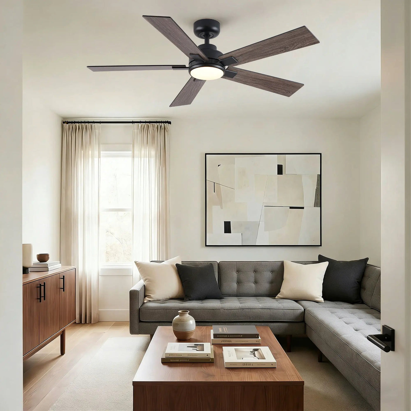 Reversible Motor Integrated LED Dimmable Ceiling Fan With Light by HouseOfZazla