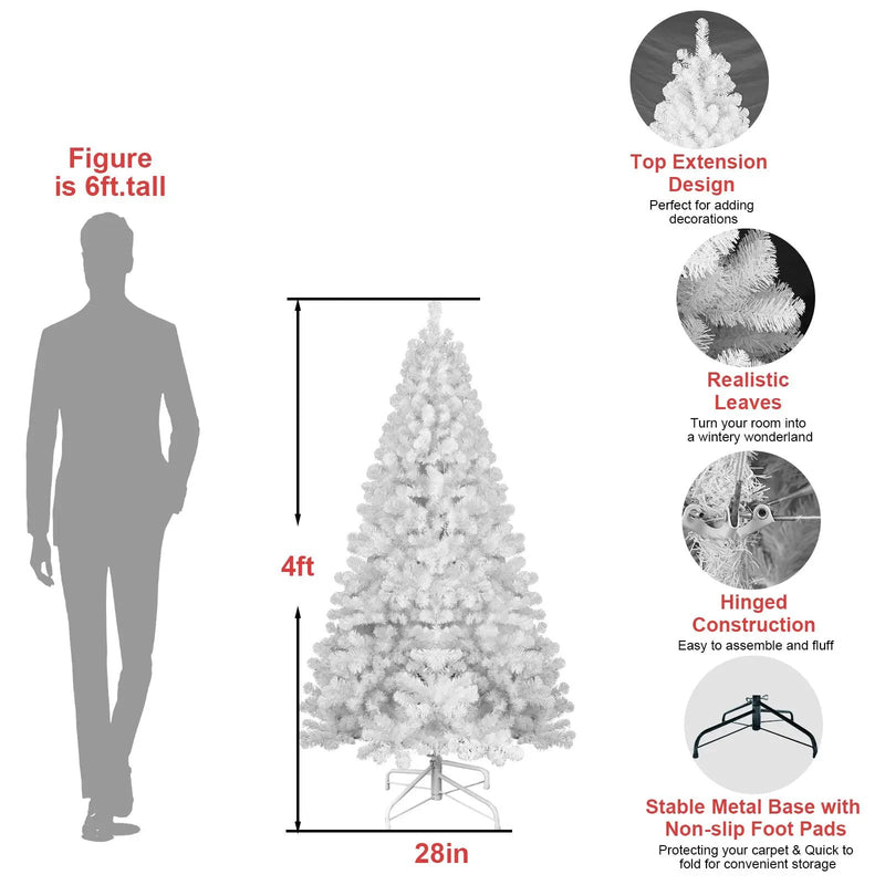 The 4-Foot Pre-Lit Modern White Christmas Tree by HouseOfZazla