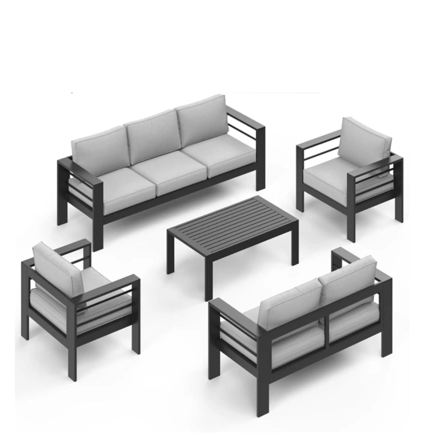 Outdoor Patio Set With All-Weather Thick Cushions by HouseOfZazla