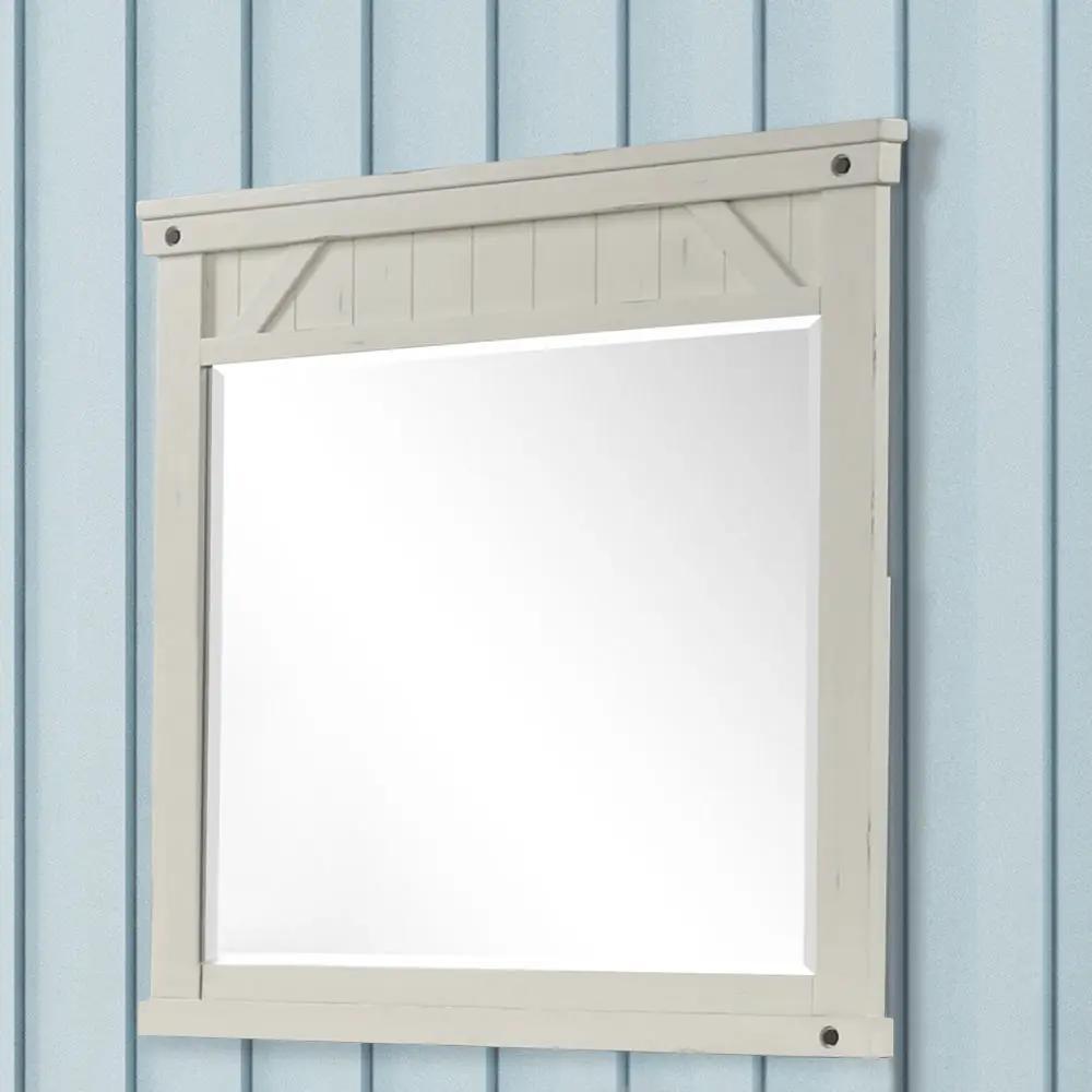 Industrial Farmhouse Mirror - White by HouseOfZazla