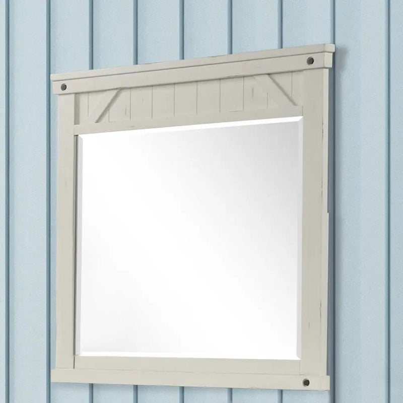 Industrial Farmhouse Mirror - White by Unique Piece Furniture