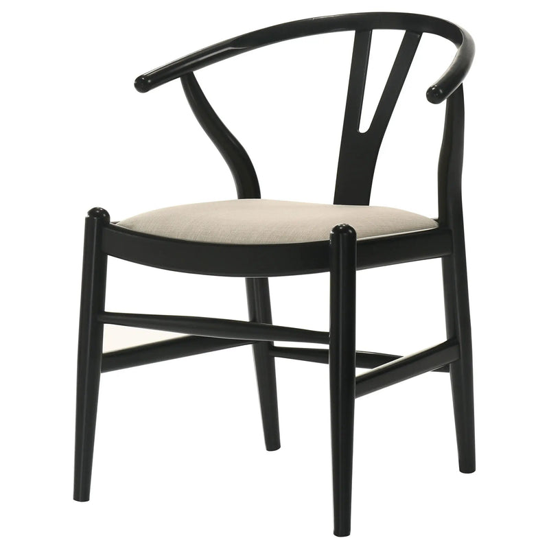 Crestmont Wood Wishbone Dining Side Chair Black (Set of 2) by Unique Piece Furniture