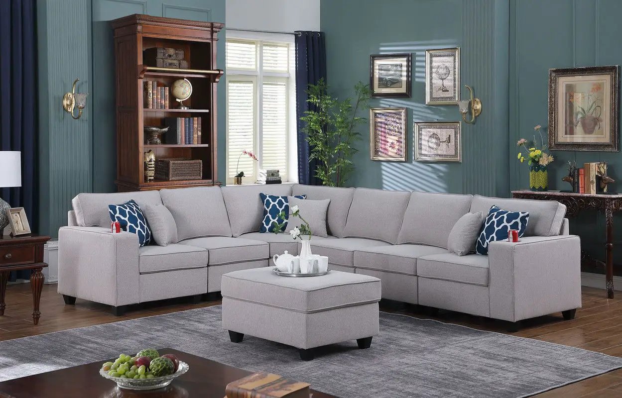 Cooper - Sectional Sofa With Ottomans And Cupholder by HouseOfZazla