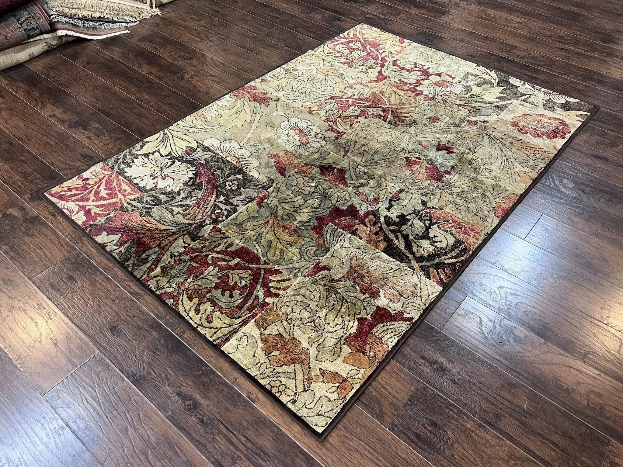 Modern Abstract Area Rug 5x7, Floral Design, Contemporary Carpet 5 x 7, Multicolor by Jewel Rugs