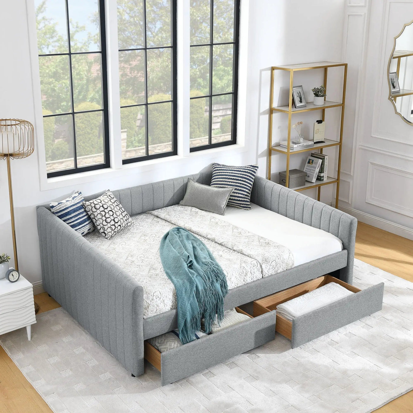 Upholstered Queen Daybed With 2 Drawers by HouseOfZazla