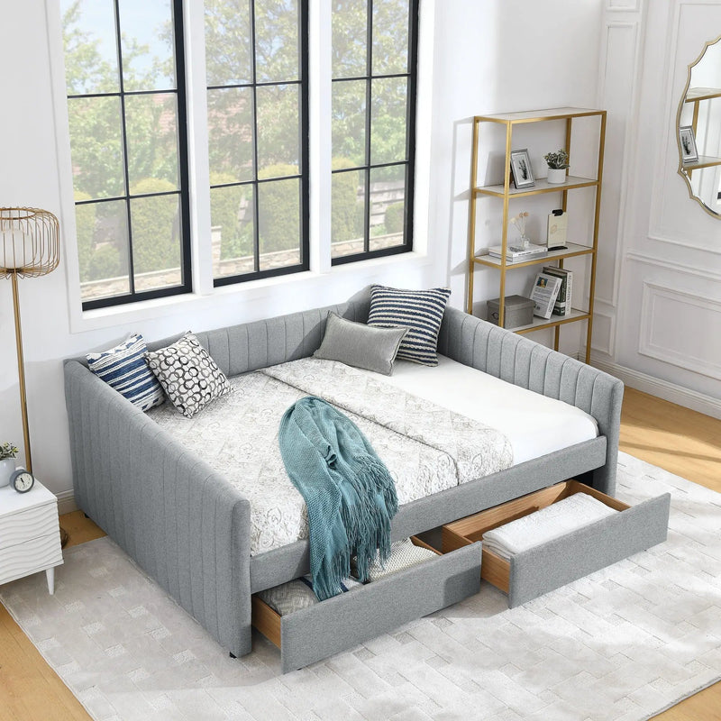 Upholstered Queen Daybed With 2 Drawers by HouseOfZazla