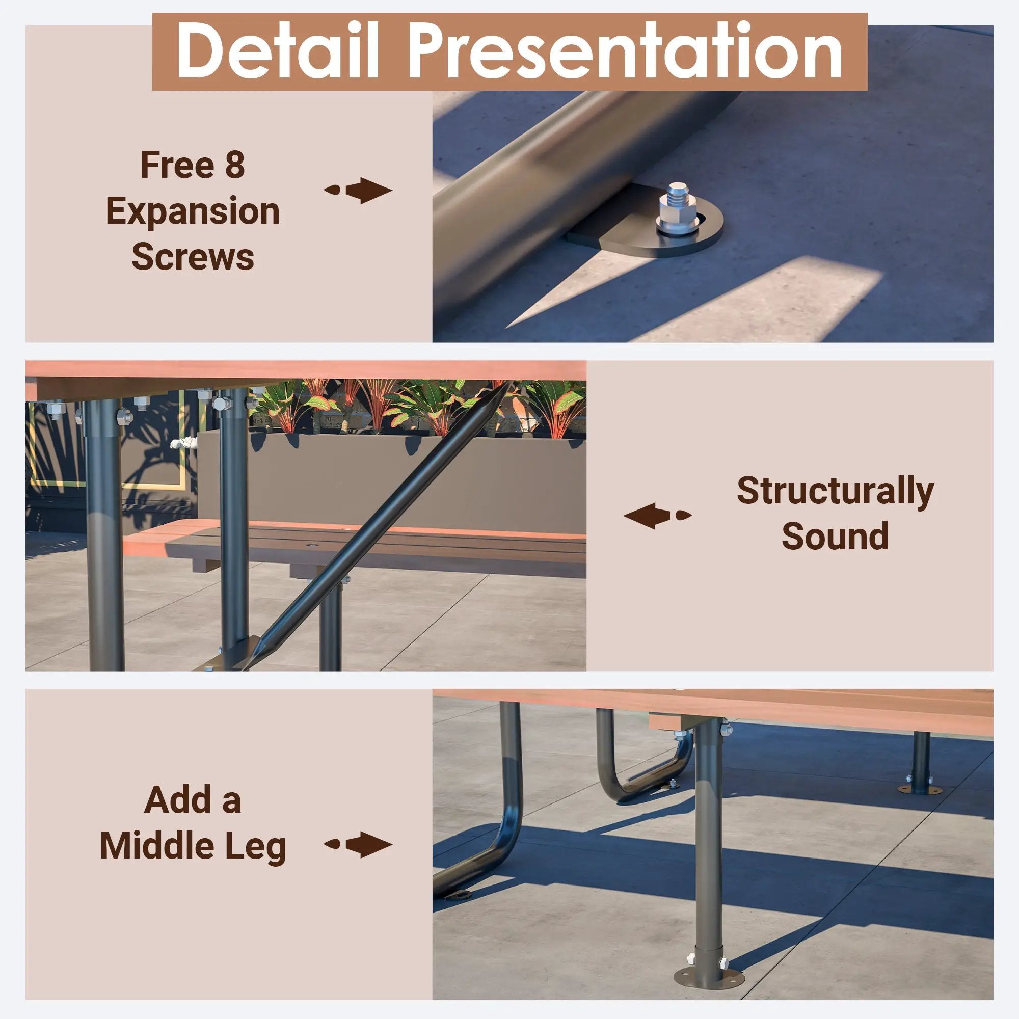 72" Rectangular Outdoor Picnic Table for 6 Person by HouseOfZazla