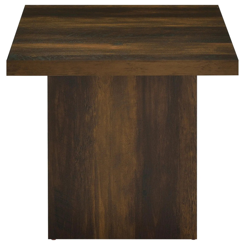 Devar Square Engineered Wood Side End Table Dark Pine by Unique Piece Furniture