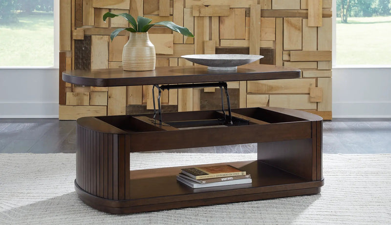 Korestone - Lift Top Cocktail Table - Dark Brown by Unique Piece Furniture