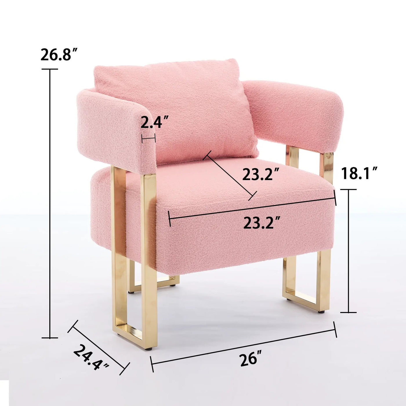 Modern Decorative Chair Teddy Fleece Upholstered And Metal Foot by Unique Piece Furniture