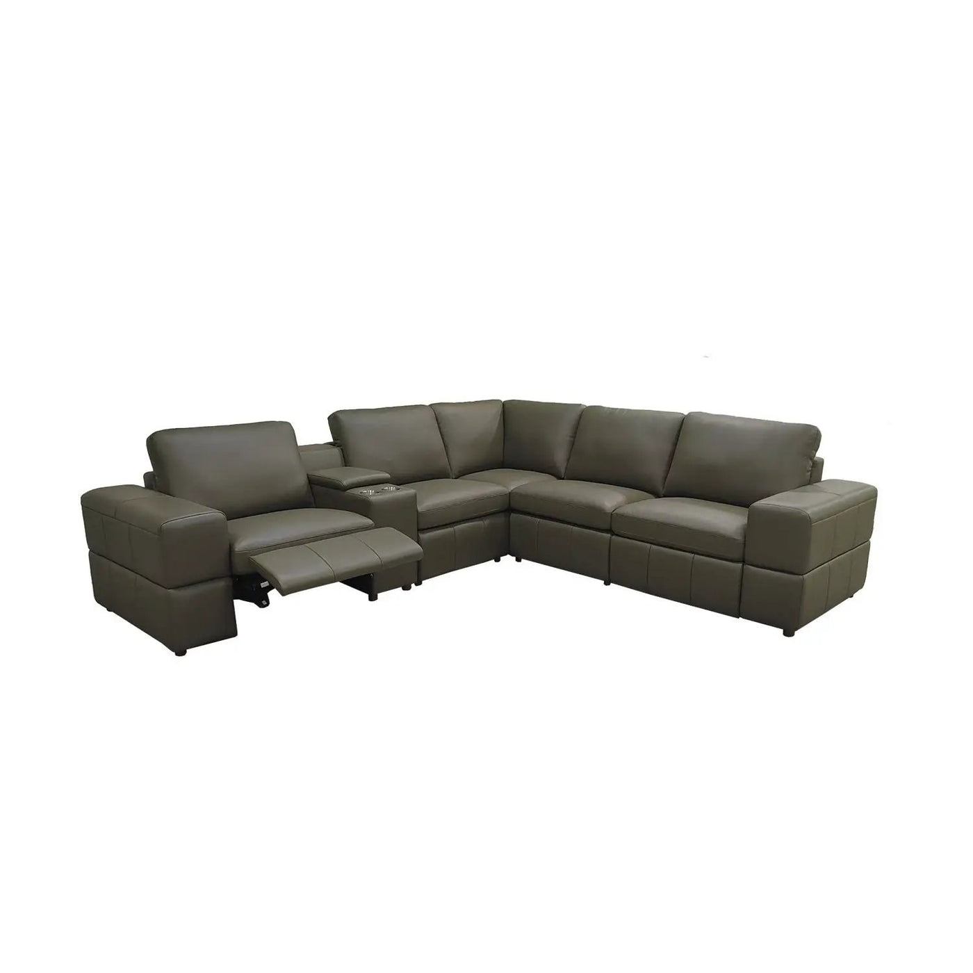 Upholstered Large Arms Sectional With Recliner Seats by Unique Piece Furniture