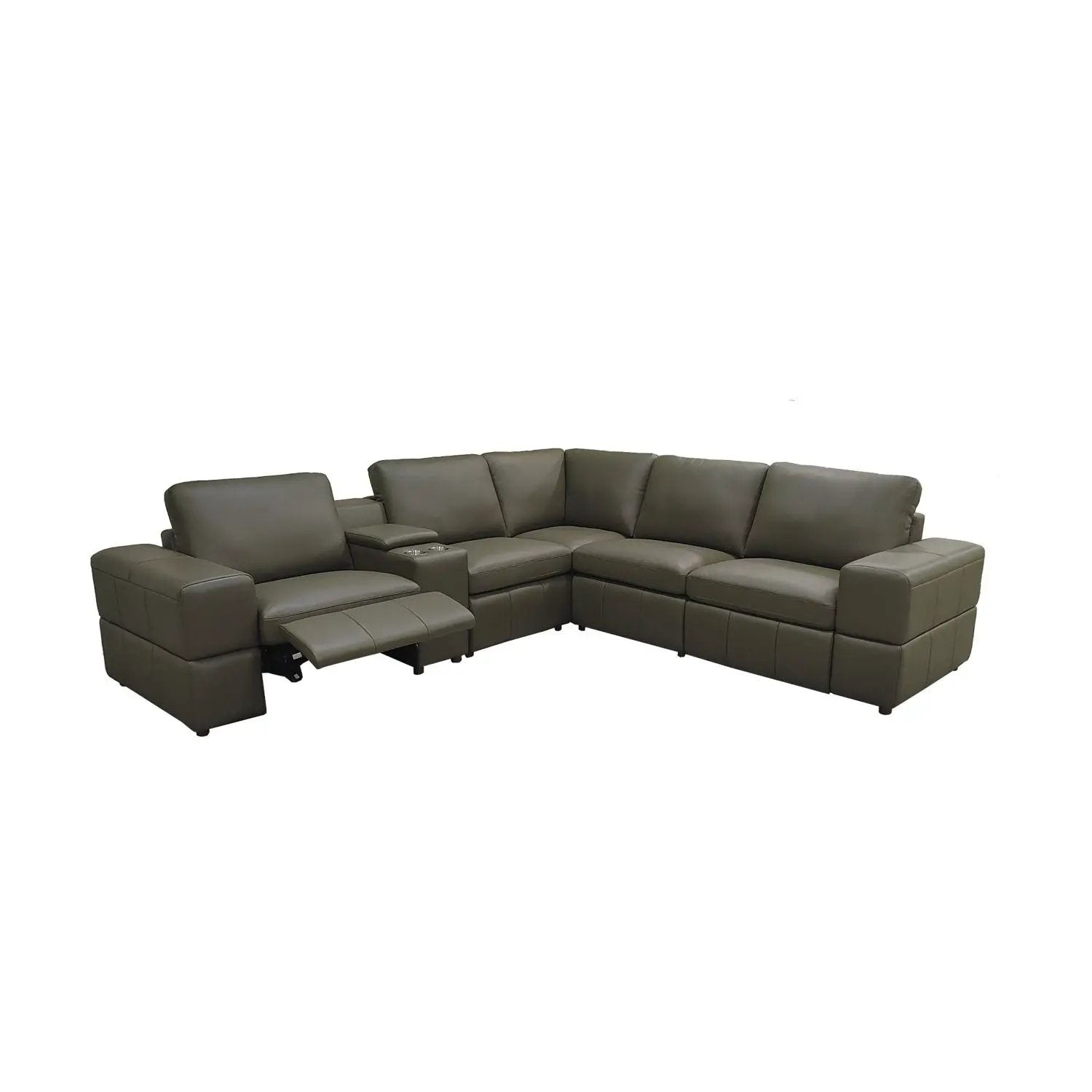 Upholstered Large Arms Sectional With Recliner Seats by Unique Piece Furniture