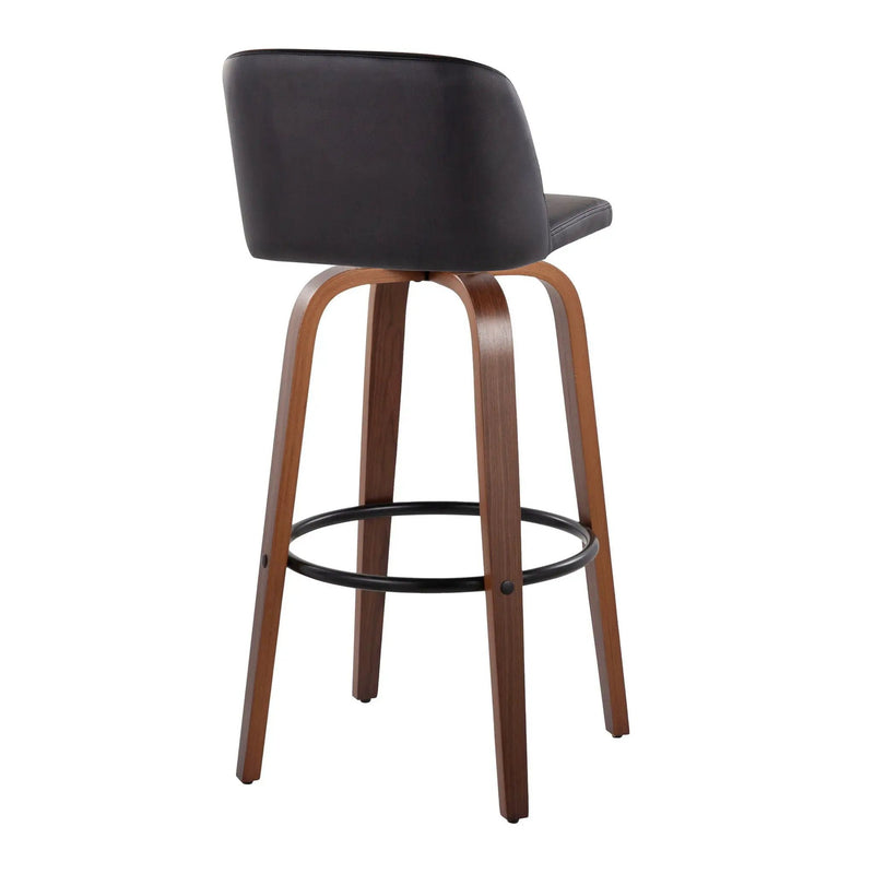 Toriano - Mid Century Modern Fixed Height Barstool Swivel And Round Footrest (Set of 2) by Unique Piece Furniture