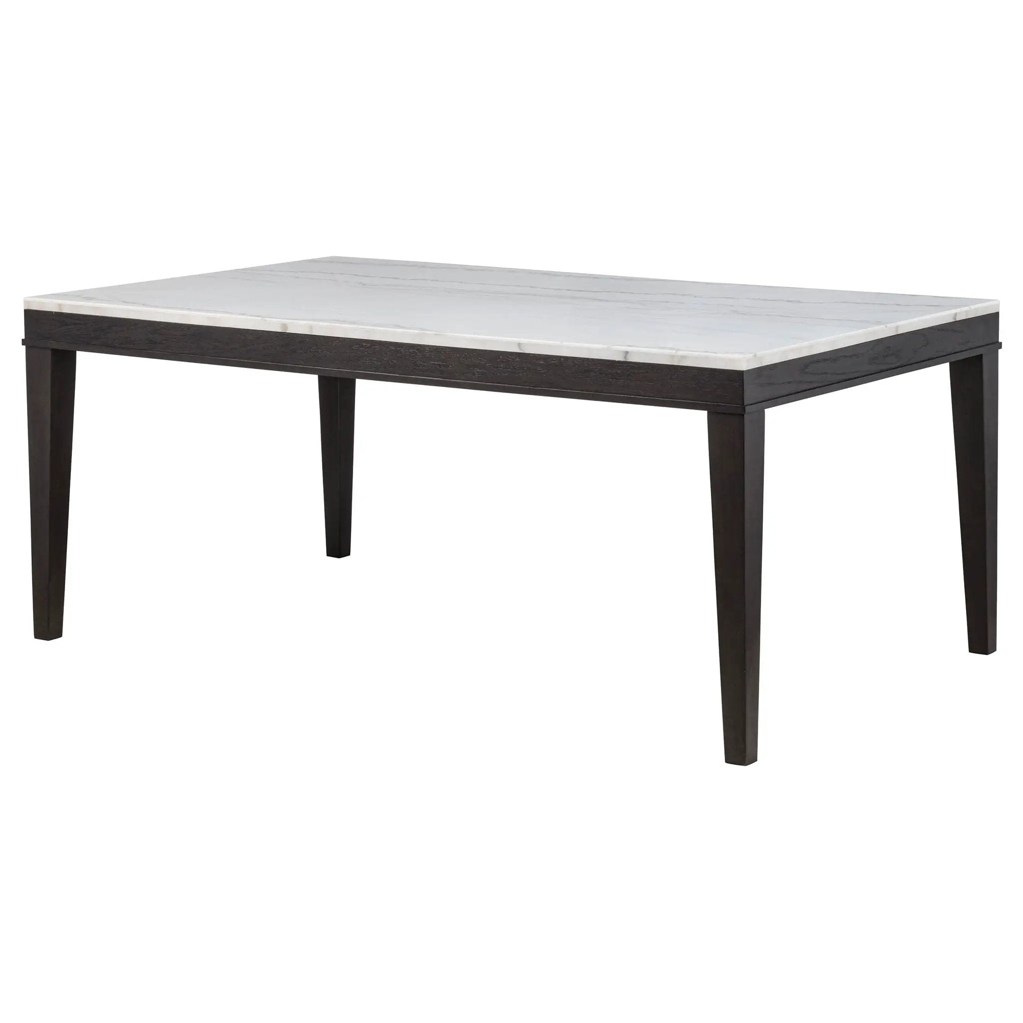 Averill 72-inch Rectangular White Marble Top Dining Table Coffee Bean by Unique Piece Furniture