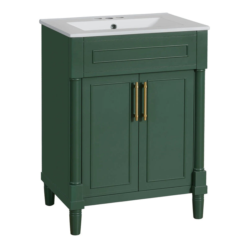 Bathroom Vanity With Integrated Sink, 2 Door Cabinet, Single Sink For Small To Medium Bathrooms by Unique Piece Furniture